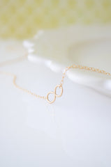 Tiny handmade gold infinity necklace - handmade infinity necklace - 1223