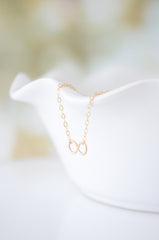 Tiny handmade gold infinity necklace - handmade infinity necklace - 1223