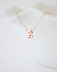 New lowercase rose gold initial necklace - 1001