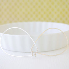 Large hammered silver hoops - silver large hoops - teardrop hoops