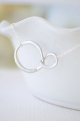 Organic Connected Links Silver necklace - Silver double links necklace - 1144