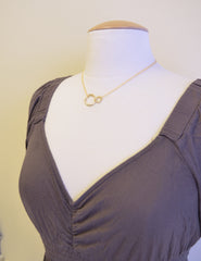 Organic Connected Links necklace - gold double links necklace - 1144