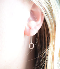 Rose gold earrings - simple rose gold circle earrings - 3106