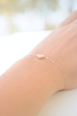Heart bracelet - rose heart on rose gold chain - rose gold filled bracelet - 2117