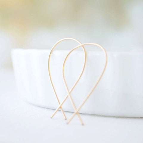 Gold inverted hoops - 3124