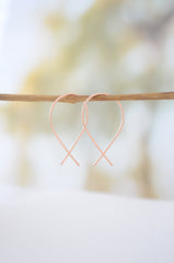 Rose Gold inverted hoops - 3124