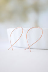 Rose Gold inverted hoops - 3124