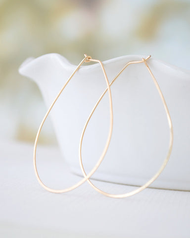 Large hammered gold or silver hoops - gold silver hoops - 3103