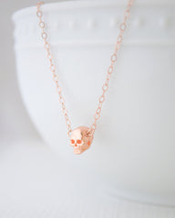 Rose gold skull bracelet - tiny skull bracelet in rose gold - 2105