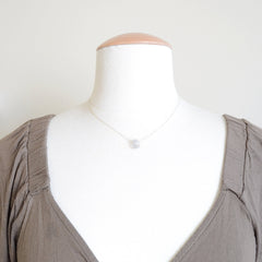 Little rose gold tangle ball necklace - simple rose gold necklace - 1111