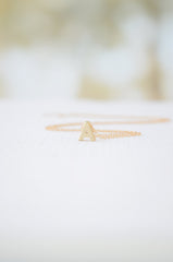 Tiny gold letter necklace - Gold initial necklace - 1101