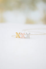 Rose gold, silver, & gold 3 letter necklace -  three initial necklace - 1104