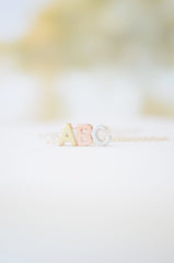 Rose gold, silver, & gold 3 letter necklace -  three initial necklace - 1104