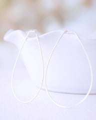 Large Silver hammered hoops - gold silver hoops - 3103