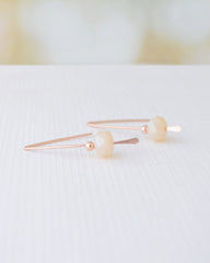 Rose Gold and Cream Earrings - 3133