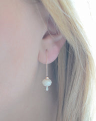 Rose Gold and Cream Earrings - 3133