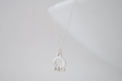 Greek Alphabet Necklace- Sterling Silver Necklace for sorority - 1244