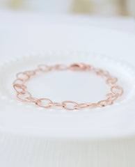 Oval Link Bracelets - Rose gold, gold and silver bracelets - connected circles bracelet - 2133