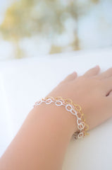 Oval Link Bracelets - Rose gold, gold and silver bracelets - connected circles bracelet - 2133