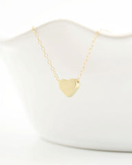 SALE 40% off  Tiny gold heart necklace - gold necklace - little dainty jewlery - 1116