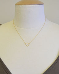 Heart necklace - Heart outline - silver gold and rose gold modern jewelry- 1251
