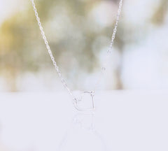 Heart necklace - Heart outline - silver gold and rose gold modern jewelry- 1251