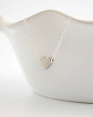 SALE 40% off  Tiny silver heart necklace - little silver heart - silver necklace - 1116