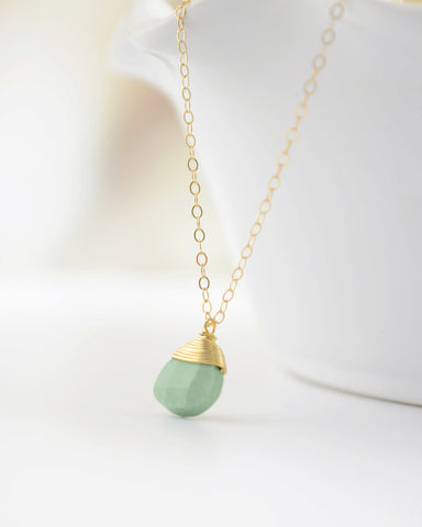 Turquoise Harmony Necklace - Gold or silver necklace with Turquoise - 1252G