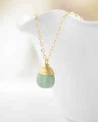 Turquoise Harmony Necklace - Gold or silver necklace with Turquoise - 1252G