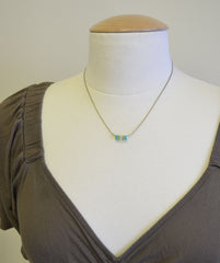 Aqua blue, lime green and soft white pebble necklace - white aqua lime necklace beach glass - 1148