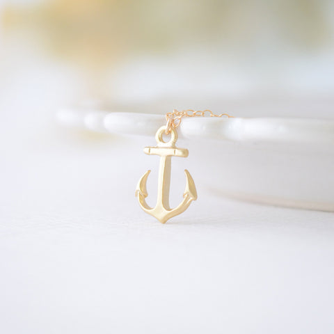 Anchor Pendant Necklace - Rose Gold, Silver, Gold Anchor - 1169