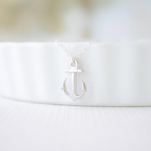 Anchor Pendant Necklace - Rose Gold, Gold , Silver Anchor - 1169