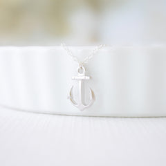 Anchor Pendant Necklace - Rose Gold, Gold , Silver Anchor - 1169