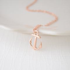 Anchor Pendant Necklace - Rose Gold, Gold , Silver Anchor - 1169