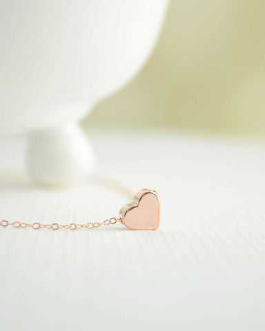 Heart bracelet - rose heart on rose gold chain - rose gold filled bracelet - 2117