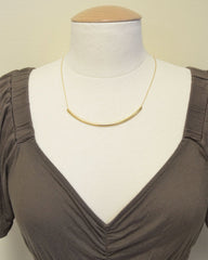 Statement gold bar necklace - large gold simple bar necklace - 1254
