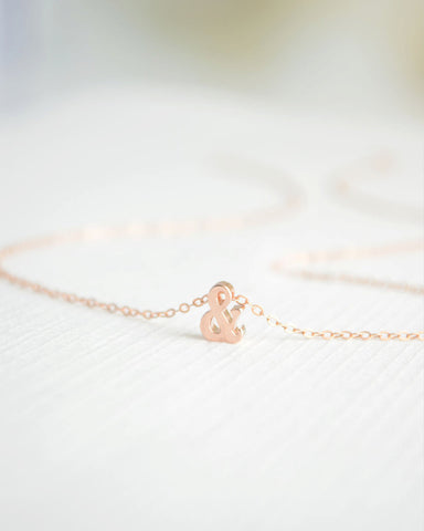 Little rose gold ampersand necklace - 1221