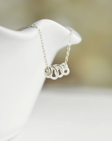 Silver Helix Necklace - sterling silver necklace with handmade spiral- 1261