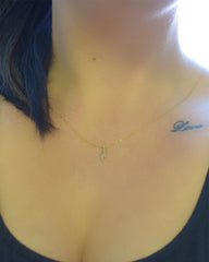 Tiny Gold Lightning Bolt Necklace - Gold necklace with thunder bolt charm - 1262