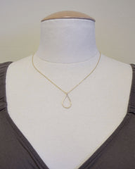 Gold Raindrop Necklace -gold filled teardrop necklace - 1264