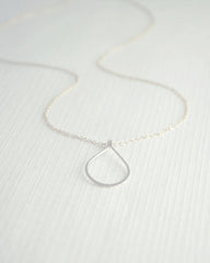 Rose Gold Raindrop Necklace - Rose gold filled teardrop necklace - 1264