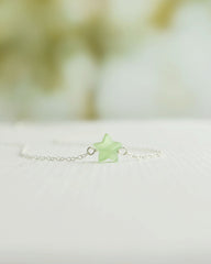 SALE- Tiny jade star necklace - colored jade star - 1224