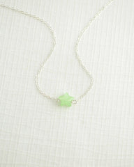 SALE- Tiny jade star necklace - colored jade star - 1224