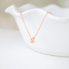 New lowercase rose gold initial necklace - 1001