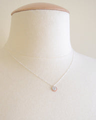 Double disk letter necklace - silver initial necklace